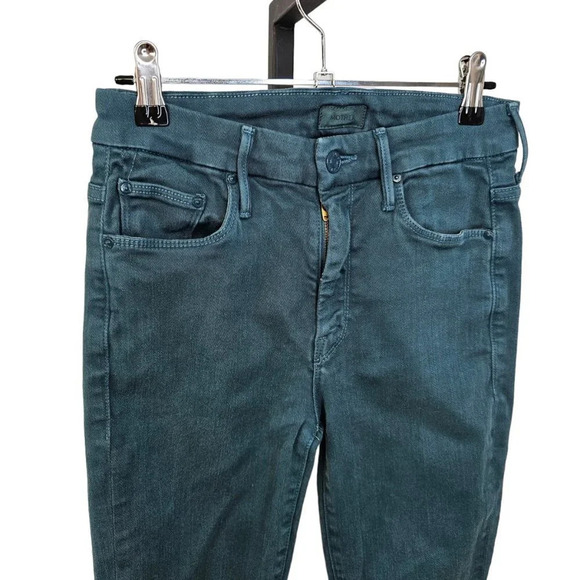 Mother Womens High Waisted Looker  Ankle Fray Teal Size 25 - Picture 9 of 11